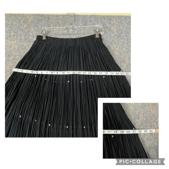 Stonebridge NWT Vtg Pleated Western Prairie Core Witchy Petite Full Skirt Sz MP - Picture 11 of 12